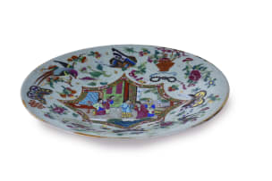 A Chinese famille rose porcelain plate, Canton, 19th century