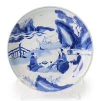 A Chinese blue and white porcelain saucer dish, Kangxi period, 1662-1722