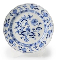 A part Dresden blue and white service, late 19th or early 20th century, fourteen