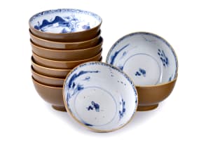 A set of Batavian porcelain bowls from the Nanking cargo, c. 1750