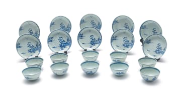 A set of ten Chinese export porcelain rice bowls and saucers from the Nanking Cargo, c.1750 (20)