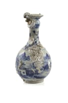 A Chinese blue and white porcelain bottle recovered from the wreck of the Geldermalsen, c. 1750