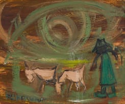 Frans Claerhout; Figure with Donkeys