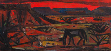 Maurice van Essche; Landscape with Donkey