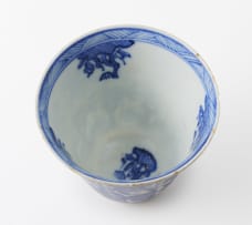 Tea bowl with cover and saucer, circa 1690