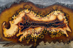 Raymond Andrews; Mythological Scene with Figure and Rhinoceros