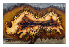 Raymond Andrews; Mythological Scene with Figure and Rhinoceros