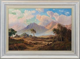 Tinus de Jongh; Landscape with Trees and Distant Mountains