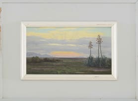 Vera Volschenk; Landscape with Aloes and Distant Mountains