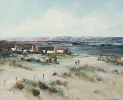 Mel Brigg; Landscape with Cottages and Figures