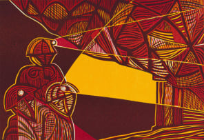 Cecil Skotnes; Miners Underground, from Man's Gold portfolio