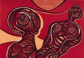 Cecil Skotnes; Couple in Red, from Man's Gold portfolio
