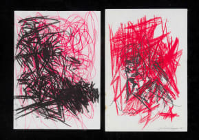 Jan-Henri Booyens; Abstract in Red and Black I; Abstract in Red and Black II, two