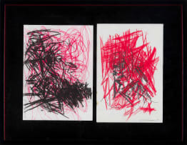 Jan-Henri Booyens; Abstract in Red and Black I; Abstract in Red and Black II, two