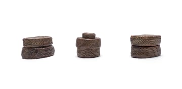 Unrecorded artist, Barotse People; Fine lidded baskets, three