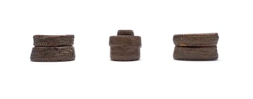 Unrecorded artist, Barotse People; Fine lidded baskets, three