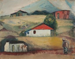 Pranas Domsaitis; Village Scene