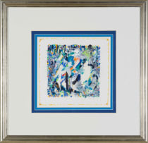 Hannatjie van der Wat; Untitled (Abstract in Blue and Orange)