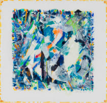 Hannatjie van der Wat; Untitled (Abstract in Blue and Orange)