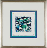 Hannatjie van der Wat; Untitled (Abstract in Blue and Green)