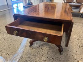 Regency mahogany pedestal Pembroke table, 19th century