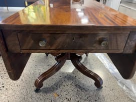 Regency mahogany pedestal Pembroke table, 19th century