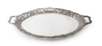 A Victorian silver tray, Goldsmiths & Silversmiths Co, William Gibson & John Lawrence Langman, London, 1896