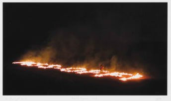Willem Boshoff; Earth Signal - Chalk Lines; Earth Signal - White Chalk; Earth Signal - Fire; Earth Signal - Stacked Wood, four