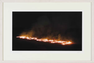 Willem Boshoff; Earth Signal - Chalk Lines; Earth Signal - White Chalk; Earth Signal - Fire; Earth Signal - Stacked Wood, four