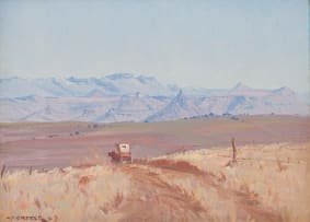 Willem Hermanus Coetzer; Wagon on a Roadway, Karoo
