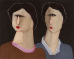 Pieter van der Westhuizen; Two Women Gazing to the Right