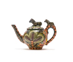 Ardmore Ceramic Studio; Teapot with zebra and floral decoration