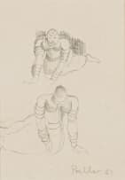 Alexis Preller; Two Figures, sketch