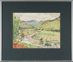 Fred F Bauer; Landscape with River