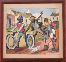 Amos Langdown; Children Playing with Tyres