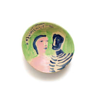 Beezy Bailey; Bowl decorated with two figures and a fish