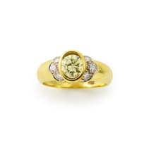 Intense yellow diamond ring