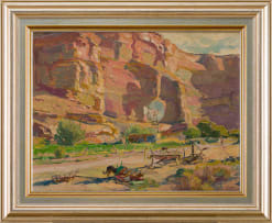 Francois Roux; Farm Scene with Windmill