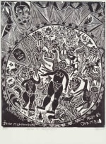 John Muafangejo; Vision of Eden, Adam and Eve