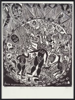 John Muafangejo; Vision of Eden, Adam and Eve