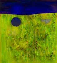 Gail Catlin; Abstract Landscape in Blue and Green