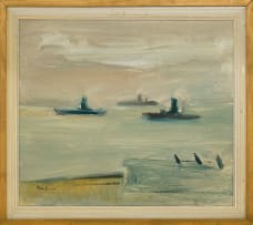 Carl Büchner; Ships in Grey Dawn