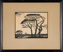Jacob Hendrik Pierneef; Kameeldoring, Springbokvlakte (Camelthorns, Sprinkbok Plains) (Nilant 95)