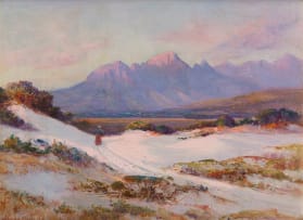 Hugo Naudé; A Figure Walking on Sand Dunes