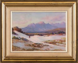 Hugo Naudé; A Figure Walking on Sand Dunes