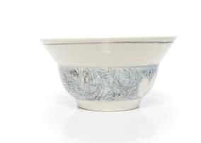 Esias Bosch; Large flared conical bowl with flower motif