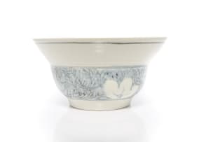 Esias Bosch; Large flared conical bowl with flower motif