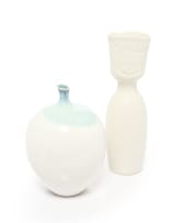 Thelma Marcuson; Porcelain vase and bottle, two