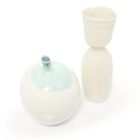 Thelma Marcuson; Porcelain vase and bottle, two