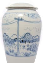 Esias Bosch; Lidded vessel with landscape and telephone poles